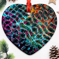 Fractal Abstract Waves Background Wallpaper Ornament (heart)