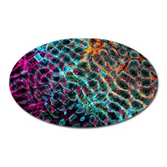 Fractal Abstract Waves Background Wallpaper Oval Magnet by Ravend