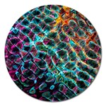 Fractal Abstract Waves Background Wallpaper Magnet 5  (Round) Front