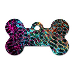 Fractal Abstract Waves Background Wallpaper Dog Tag Bone (two Sides) by Ravend