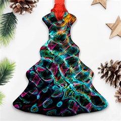 Fractal Abstract Waves Background Wallpaper Christmas Tree Ornament (two Sides)