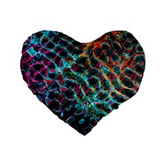 Fractal Abstract Waves Background Wallpaper Standard 16  Premium Flano Heart Shape Cushions by Ravend