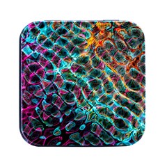 Fractal Abstract Waves Background Wallpaper Square Metal Box (black) by Ravend