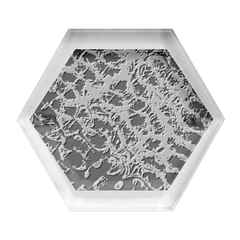 Fractal Abstract Waves Background Wallpaper Hexagon Wood Jewelry Box by Ravend