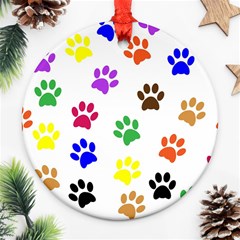 Pawprints-paw-prints-paw-animal Ornament (round) by Ravend