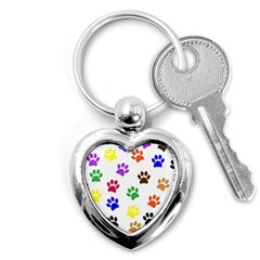 Pawprints-paw-prints-paw-animal Key Chain (heart) by Ravend