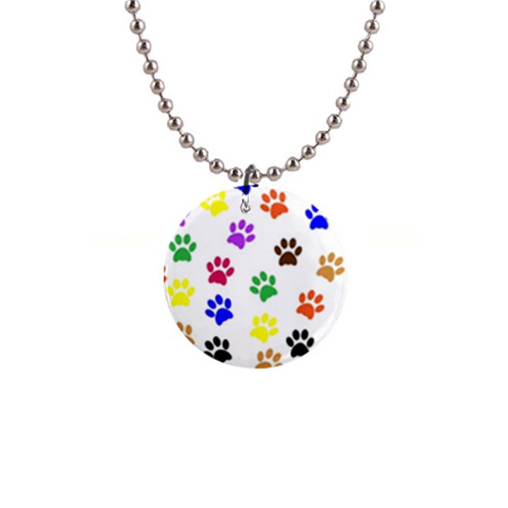 Pawprints-paw-prints-paw-animal 1  Button Necklace