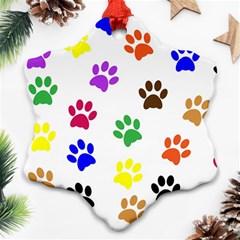 Pawprints-paw-prints-paw-animal Ornament (snowflake)