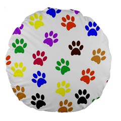 Pawprints-paw-prints-paw-animal Large 18  Premium Round Cushions by Ravend