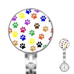 Pawprints-paw-prints-paw-animal Stainless Steel Nurses Watch by Ravend