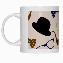 Moustache-hat-bowler-bowler-hat White Mug by Ravend