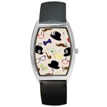 Moustache-hat-bowler-bowler-hat Barrel Style Metal Watch Front