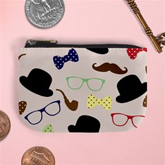 Moustache-hat-bowler-bowler-hat Mini Coin Purse by Ravend