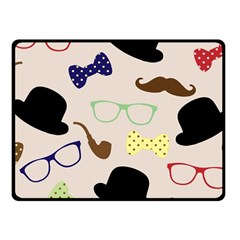 Moustache-hat-bowler-bowler-hat Fleece Blanket (small) by Ravend