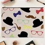 Moustache-hat-bowler-bowler-hat Cosmetic Bag (XXXL) Front