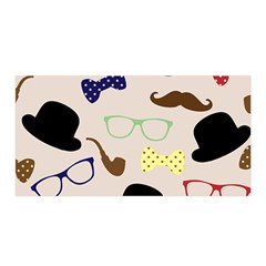 Moustache-hat-bowler-bowler-hat Satin Wrap 35  X 70  by Ravend