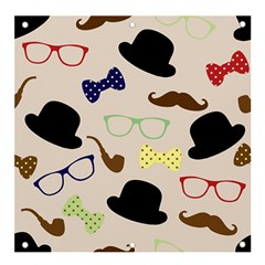 Moustache-hat-bowler-bowler-hat Banner And Sign 4  X 4  by Ravend