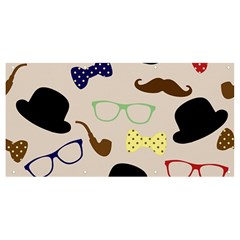 Moustache-hat-bowler-bowler-hat Banner And Sign 8  X 4  by Ravend