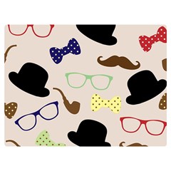 Moustache-hat-bowler-bowler-hat Two Sides Premium Plush Fleece Blanket (extra Small) by Ravend