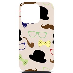 Moustache-hat-bowler-bowler-hat Iphone 14 Pro Black Uv Print Case by Ravend