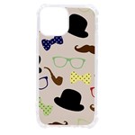 Moustache-hat-bowler-bowler-hat iPhone 13 mini TPU UV Print Case Front