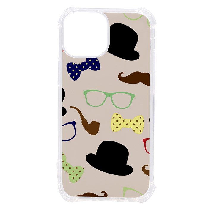 Moustache-hat-bowler-bowler-hat iPhone 13 mini TPU UV Print Case