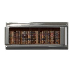 Old Bookshelf Orderly Antique Books Superlink Italian Charm (9mm) by Ravend