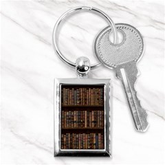 Old Bookshelf Orderly Antique Books Key Chain (rectangle) by Ravend