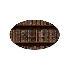 Old Bookshelf Orderly Antique Books Sticker (oval) by Ravend