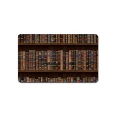 Old Bookshelf Orderly Antique Books Magnet (name Card) by Ravend