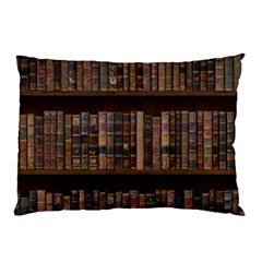 Old Bookshelf Orderly Antique Books Pillow Case by Ravend