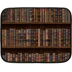 Old Bookshelf Orderly Antique Books Fleece Blanket (mini) by Ravend