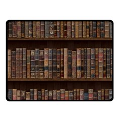 Old Bookshelf Orderly Antique Books Fleece Blanket (small) by Ravend