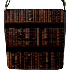 Old Bookshelf Orderly Antique Books Flap Closure Messenger Bag (s) by Ravend