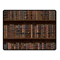 Old Bookshelf Orderly Antique Books Two Sides Fleece Blanket (small) by Ravend