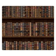 Old Bookshelf Orderly Antique Books Two Sides Premium Plush Fleece Blanket (small) by Ravend