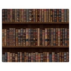 Old Bookshelf Orderly Antique Books Two Sides Premium Plush Fleece Blanket (medium) by Ravend