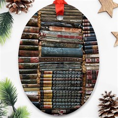 Pile Of Books Photo Of Assorted Book Lot Backyard Antique Store Ornament (oval)