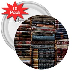 Pile Of Books Photo Of Assorted Book Lot Backyard Antique Store 3  Buttons (10 Pack)  by Ravend