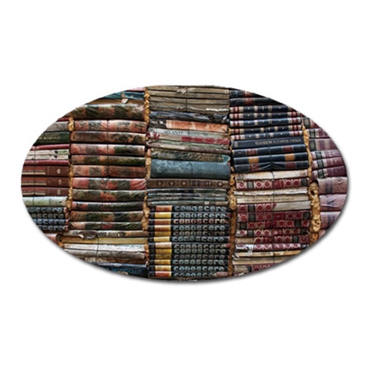 Pile Of Books Photo Of Assorted Book Lot Backyard Antique Store Oval Magnet