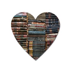 Pile Of Books Photo Of Assorted Book Lot Backyard Antique Store Heart Magnet by Ravend