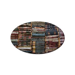 Pile Of Books Photo Of Assorted Book Lot Backyard Antique Store Sticker Oval (100 Pack) by Ravend