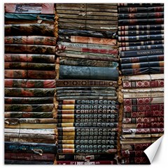 Pile Of Books Photo Of Assorted Book Lot Backyard Antique Store Canvas 12  X 12  by Ravend