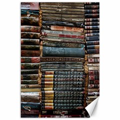 Pile Of Books Photo Of Assorted Book Lot Backyard Antique Store Canvas 12  X 18  by Ravend