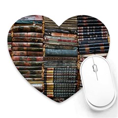 Pile Of Books Photo Of Assorted Book Lot Backyard Antique Store Heart Mousepad by Ravend