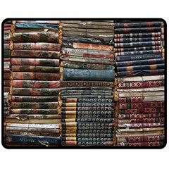 Pile Of Books Photo Of Assorted Book Lot Backyard Antique Store Fleece Blanket (medium) by Ravend