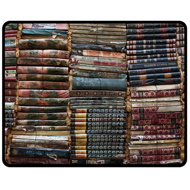 Pile Of Books Photo Of Assorted Book Lot Backyard Antique Store Two Sides Fleece Blanket (Medium)