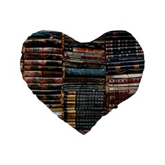 Pile Of Books Photo Of Assorted Book Lot Backyard Antique Store Standard 16  Premium Flano Heart Shape Cushions by Ravend