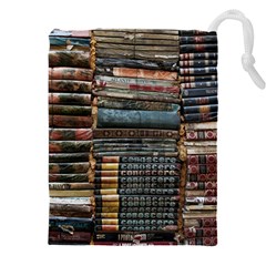 Pile Of Books Photo Of Assorted Book Lot Backyard Antique Store Drawstring Pouch (4xl) by Ravend