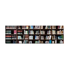 Book Collection In Brown Wooden Bookcases Books Bookshelf Library Sticker (bumper) by Ravend